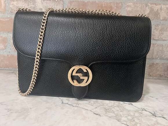 Gucci Handbags - Black Gucci Interlocking G shoulder bag